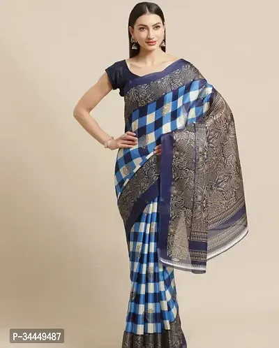 Beautiful Art Silk Saree with Blouse Ready to Wear (Stitched)-thumb0