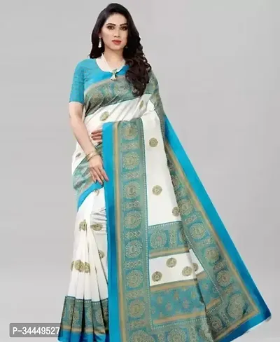 Beautiful Art Silk Saree with Blouse Ready to Wear (Stitched)-thumb0