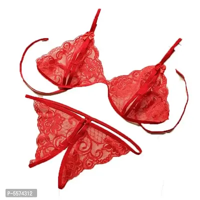 Women's Fancy Soft and Comfortable Red Lingerie Set-thumb0
