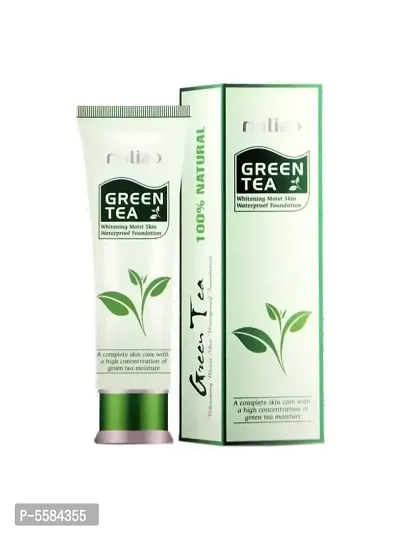 Green Tea 100% Natural Whitening Cream Foundation Moist Skin Waterproof Foundation-thumb0