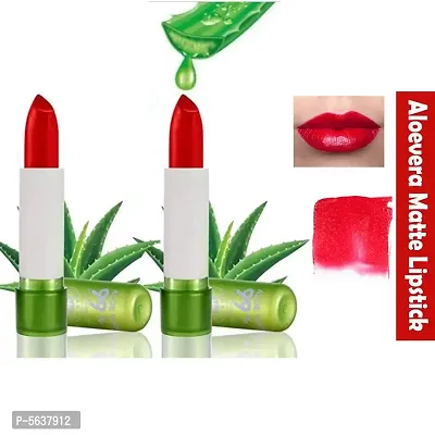 Long Lasting With Aloevera Flavour Red Matte Lipstick For Your Perfect Lip Make-up Pack of 2