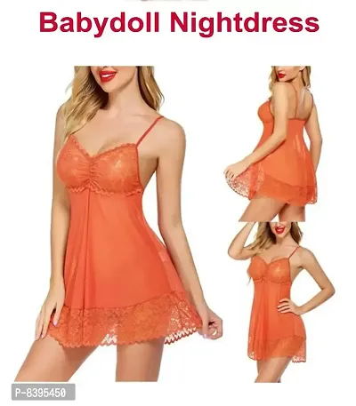 Womens New Trendy Stylish Hot amp; Sexy Baby Doll Dresses Nightwear/Night suit/Night Dresses Free Size (28 to 36 Inch)-thumb0