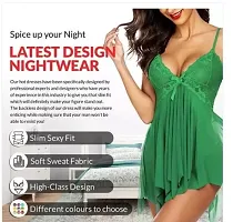 Hot Womens  Girls Chemise Nightgown Hot Sleepwear Dress Baby doll Lingerie Honeymoon/First Night/Anniversary Bridal Nightdress Transparent Green Color-thumb3