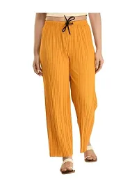 Classic Cotton Blend Palazzos Regular Fit for Women Yellow Color-thumb2