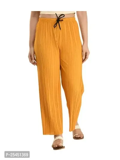 Classic Cotton Blend Palazzos Regular Fit for Women Yellow Color-thumb3