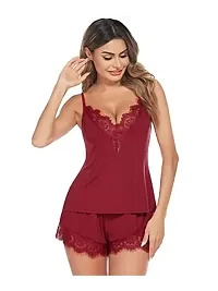 Adorable Stylish Top and Shorts Night Dress for Women-thumb2