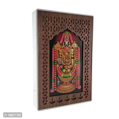 REGALOCASILA Tirupati Balaji Photo Frames For Pooja Room With Lights Home Decor | Temple Decorative Item | Religious Frame | Good Luck Gift | Anniversary Birthday Gifts | Office Decoration | Showpiece-thumb2