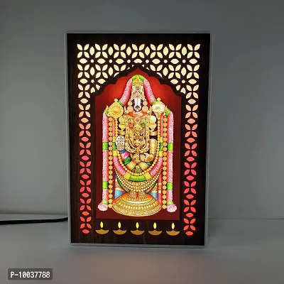 REGALOCASILA Tirupati Balaji Photo Frames For Pooja Room With Lights Home Decor | Temple Decorative Item | Religious Frame | Good Luck Gift | Anniversary Birthday Gifts | Office Decoration | Showpiece-thumb4