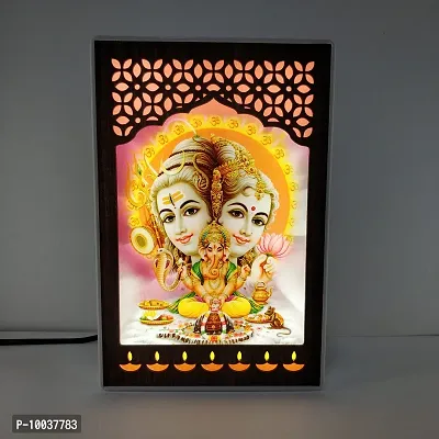 REGALOCASILA Lord Shiva Family Table Lamp Idol Set for Pooja Home Decor Table Decorative Item Religious Good Luck Gift Anniversary Birthday Gifts Office Decoration Showpiece Temple Religious Frame-thumb3