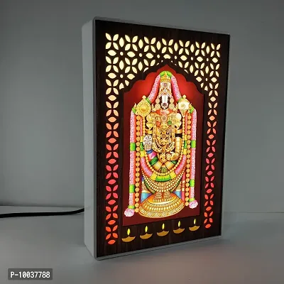 REGALOCASILA Tirupati Balaji Photo Frames For Pooja Room With Lights Home Decor | Temple Decorative Item | Religious Frame | Good Luck Gift | Anniversary Birthday Gifts | Office Decoration | Showpiece