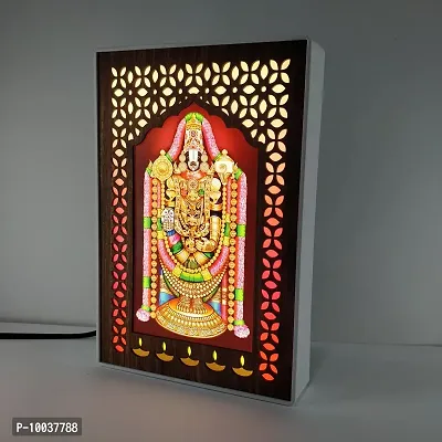 REGALOCASILA Tirupati Balaji Photo Frames For Pooja Room With Lights Home Decor | Temple Decorative Item | Religious Frame | Good Luck Gift | Anniversary Birthday Gifts | Office Decoration | Showpiece-thumb3