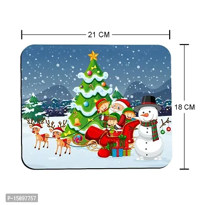 REGALOCASILA Santa Claus with Snowman Reindeer Kids Gifts Gaming Mouse Pad for Computer PC Laptop Desktop-thumb3