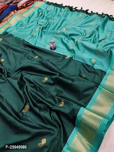 Stylish Cotton Silk Zari Saree With Blouse Piece For Women