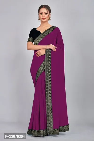 Fancy Georgette Saree with Blouse Piece for Women-thumb0