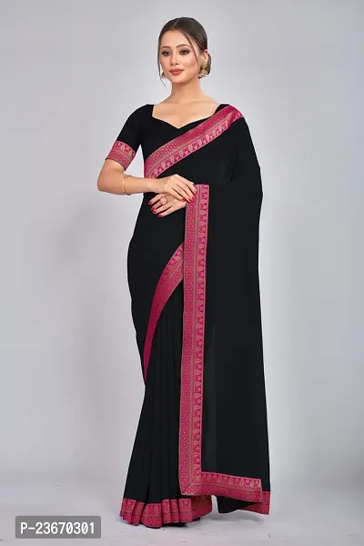 Fancy Georgette Saree with Blouse Piece for Women-thumb2