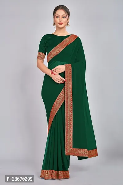 Fancy Georgette Saree with Blouse Piece for Women-thumb0