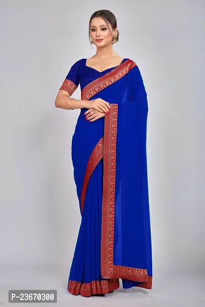 Fancy Georgette Saree with Blouse Piece for Women