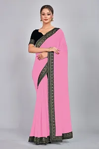 Fancy Georgette Saree with Blouse Piece for Women-thumb1