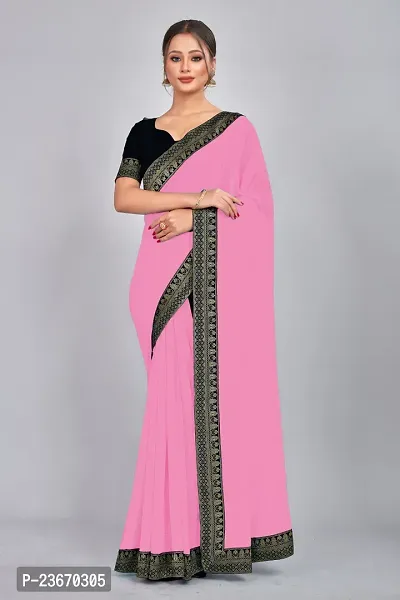 Fancy Georgette Saree with Blouse Piece for Women-thumb2