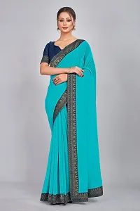 Fancy Georgette Saree with Blouse Piece for Women-thumb1