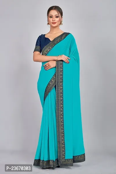 Fancy Georgette Saree with Blouse Piece for Women-thumb2