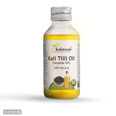 Naturocure Sesame Oil - Cold Pressed Black Sesame Oil - Kolhu Kacchi Ghani Chekku Natural Chemical-Free Oil 100 Ml