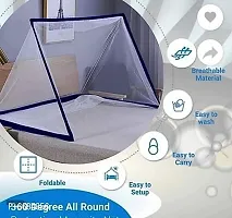 Styles Closet SINGLE BED (3.3 Ft X 6.4 Ft) WHITE BLUE  EasyFold Mosquito Nets-thumb1