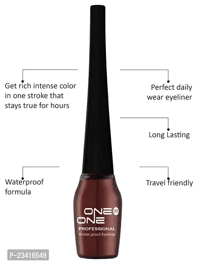 One on One Waterproof Liquid Eyeliner Set of 2 Green  Brown 5ml each-thumb5