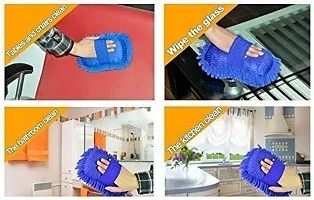 Best Quality Microfiber Car Washing Gloves Sponge For Quality Cleaning Multipurpose Microfiber Dry Cleaning Gloves Sponge For Car and Bike (Color Can Be Different)-thumb2