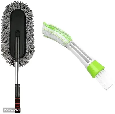 BizNap Car A/c Vents with Cleaning Brush Micro Fiber Car Cleaning Duster Combo Pack (Color can be Different)