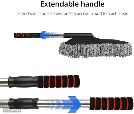 Best Quality Microfiber Car Cleaning Duster With Car A/C Vents Cleaning Brush Combo Pack (Color Can Be Different)-thumb3