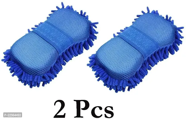 Best Quality Microfiber Car Washing Gloves Car Cleaning Sponge Car Window Cleaning Brush Multipurpose Microfiber Wash And Dry Cleaning Sponge (Colour May Vary)