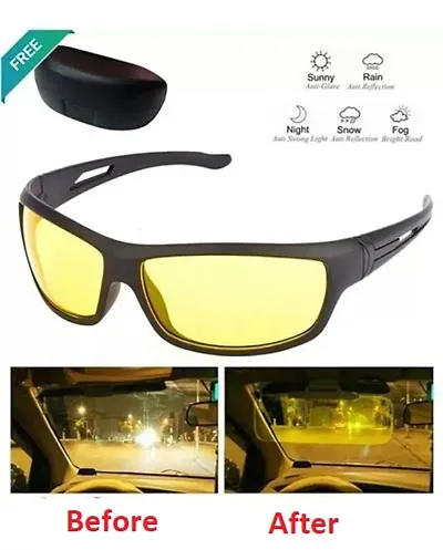 Night Vision Super Helmet Glass Glasses For Biker Car & Bike Perfect Night Driving For Car & Bike