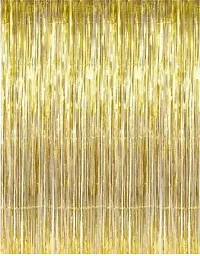Golden Foil Curtain Pack of 2 for Birthday, Anniversary Marriage and Bachelorette Decoration(Made in India)-thumb2