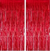 Red Foil Curtain Pack of 2 for Birthday, Anniversary Marriage and Bachelorette Decoration-thumb2