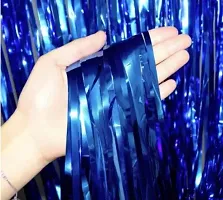 Blue Foil Curtain Pack of 2 for Birthday, Anniversary Marriage and Bachelorette Decoration-thumb1