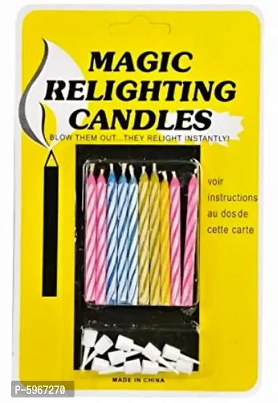 Birthday Party Magic Relighting Wax Candles (5 Packet, 10 Candles in Each Packet)-thumb3
