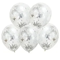 Silver Confetti Rubber Balloons For Decoration _ 15Pcs Silver Decorating Balloon Garland, Helium Balloons For Birthday Decoration In Girls, Boys, Kids Parties Theme Balloon-thumb2