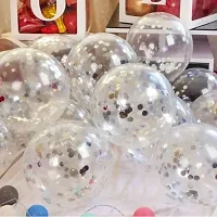 Silver Confetti Rubber Balloons For Decoration _ 15Pcs Silver Decorating Balloon Garland, Helium Balloons For Birthday Decoration In Girls, Boys, Kids Parties Theme Balloon-thumb1
