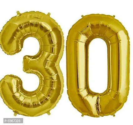 Number Thirty 30 Gold Number Foil Balloon for Birthday Anniversary Celebration