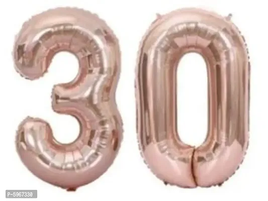 Number Thirty 30 Rose Gold Number Foil Balloon for Birthday Anniversary Celebration