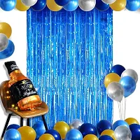 (Pack of 78pcs) Blue Gold Theme Birthday Party Backdrop Decorations Party Supplies Set for Boy and Man-thumb1
