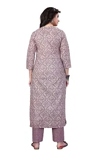 Women's Cotton Blend Straight Printed Kurta Bottom Set-thumb3