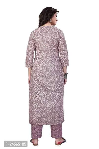 Women's Cotton Blend Straight Printed Kurta Bottom Set-thumb4