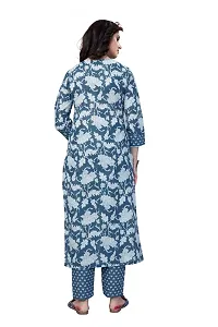 Women's Cotton Blend Straight Printed Kurta Bottom Set-thumb2