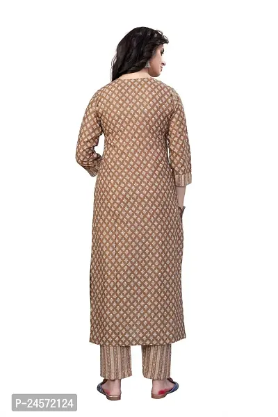 Women's Cotton Blend Straight Printed Kurta Bottom Set-thumb3