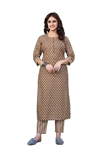 Women's Cotton Blend Straight Printed Kurta Bottom Set-thumb3