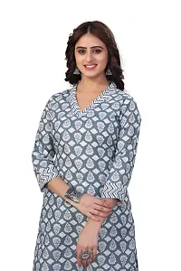 Women's Cotton Blend Straight Printed Kurta Bottom Set-thumb3