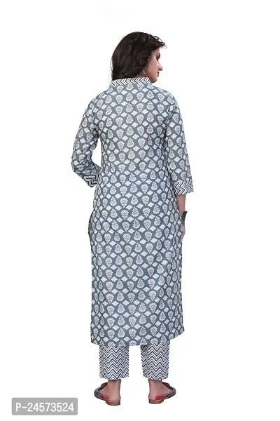 Women's Cotton Blend Straight Printed Kurta Bottom Set-thumb2