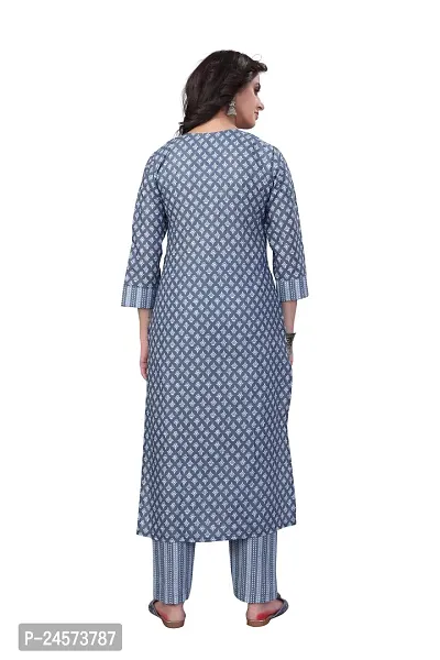 Women's Cotton Blend Straight Printed Kurta Bottom Set-thumb3